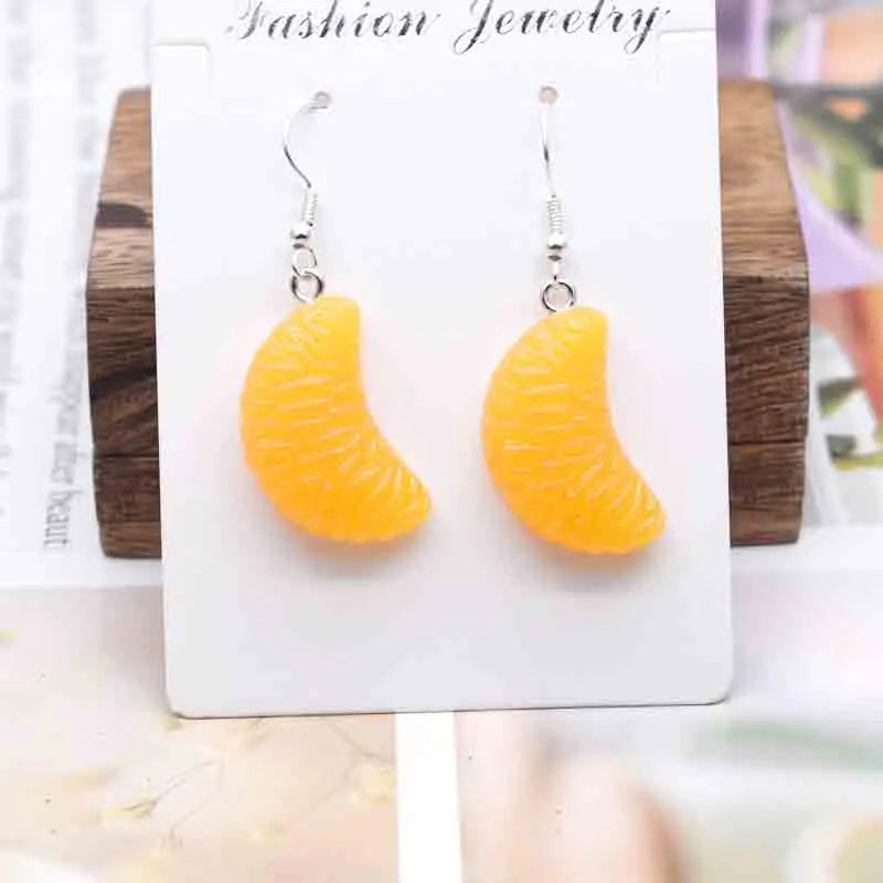 Earring For Women Resin Handmade Cartoons Animals Fruits Vegetables Kawaii Drop Earrings Funny Gifts
