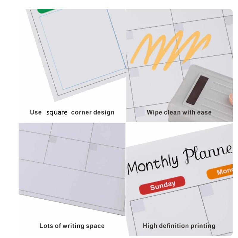 Magnetic Fridge Calendar – Monthly & Weekly Dry Erase Planner Whiteboard