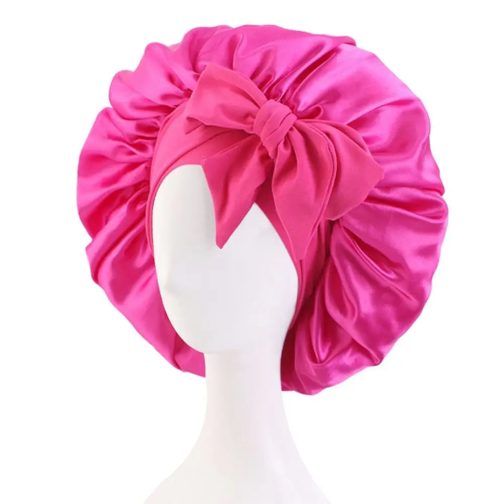 Turban Bonnet Sleeping Cap Headwear Satin With Headband Silk Nightcap Wide Band Hair Care Sleep Hat Women Children