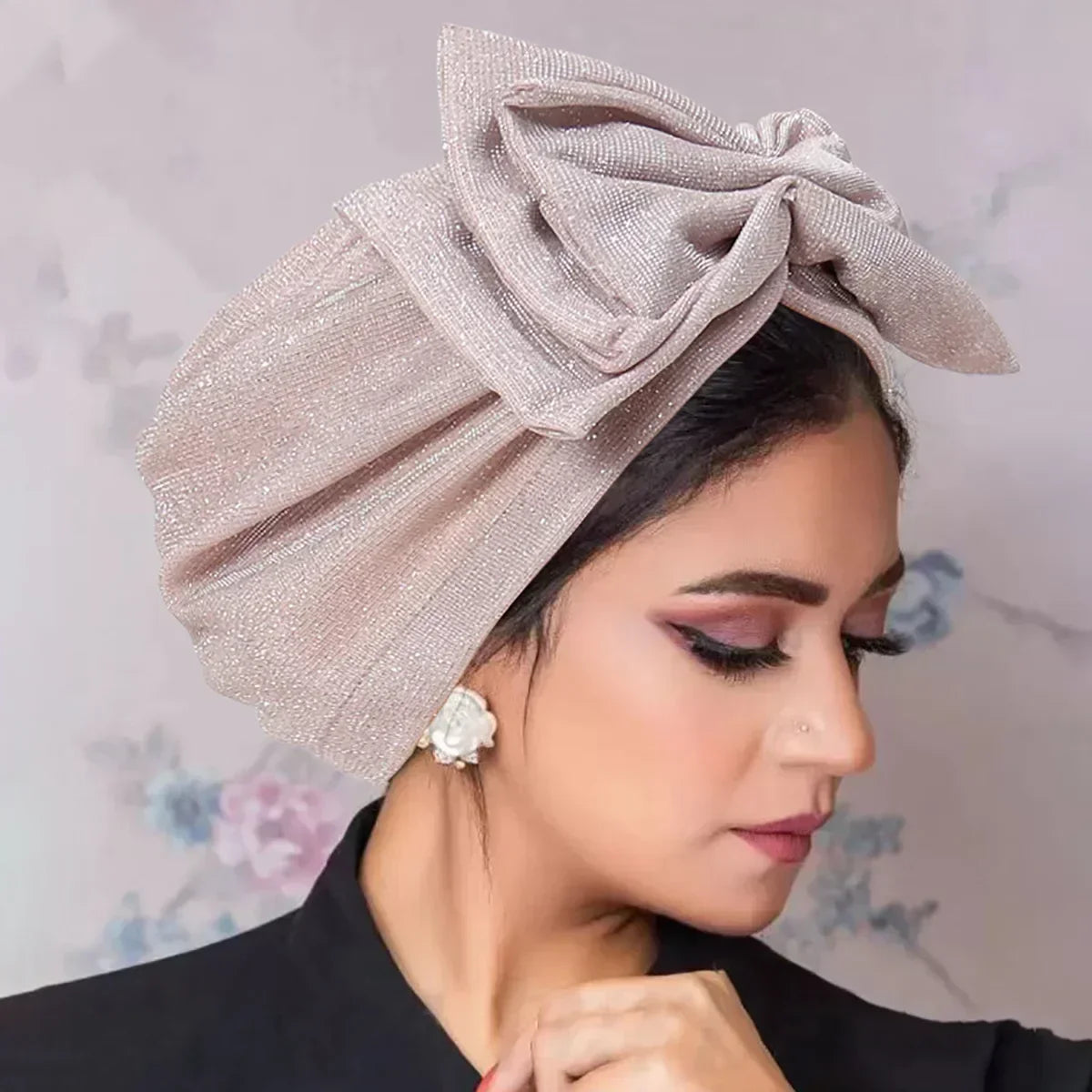 Women Sequin Turban Hat for Hair Loss, Chemo Cap, and Headscarf - Stylish Indian Beanie Bonnet for Muslim Women