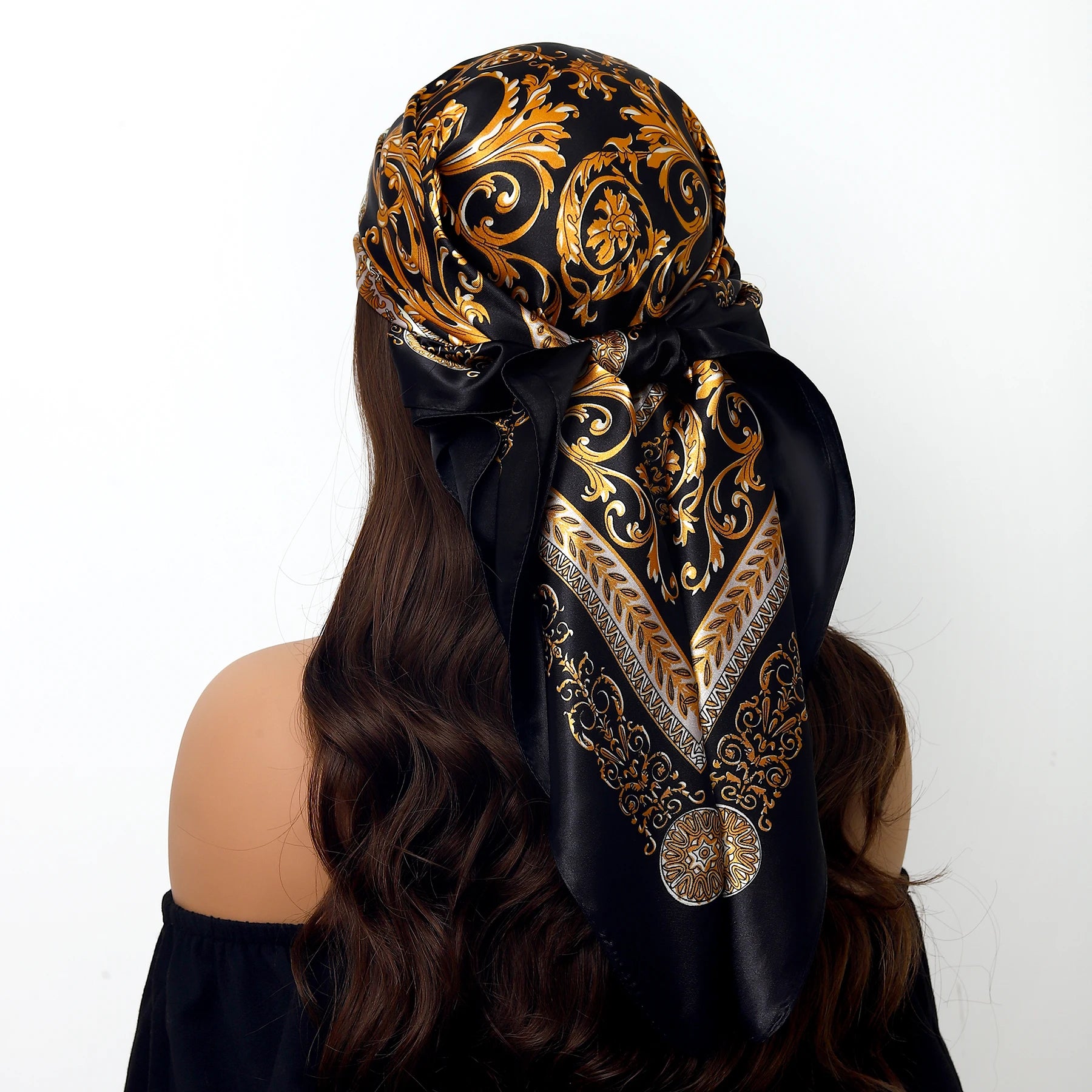 Luxury Brand Silk Scarf Fashion Foulard Satin Shawl Leopard 90*90cm Square Head Scarves Women Bandanna Pareo Headscarf - NamafadStore