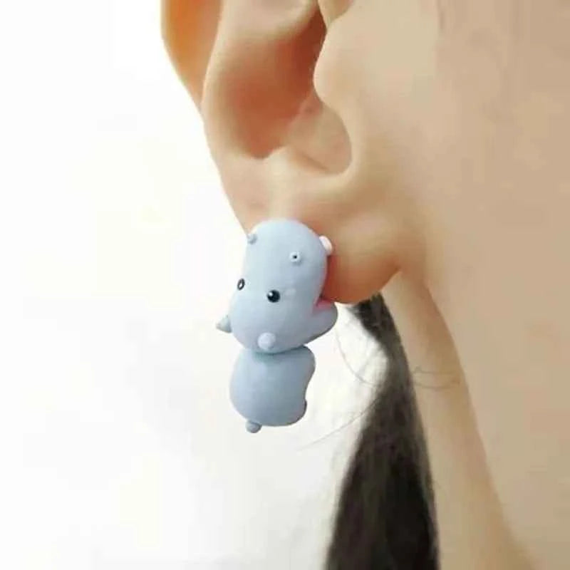 New Fashion Handmade Cartoon 3D Polymer Clay Animal Earrings Women Cute Cat Stud Earring Ear Stud Jewelry Girls Gift