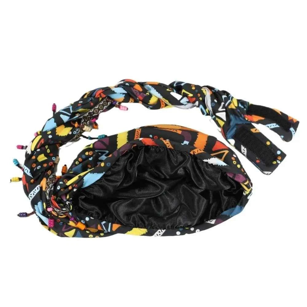 Bonnet Hat Elastic Colorful Beaded Headscarf Breathable Hijab Pre-tie Head Wraps Dome Indian Style Jacquard Pullover Cap Gifts