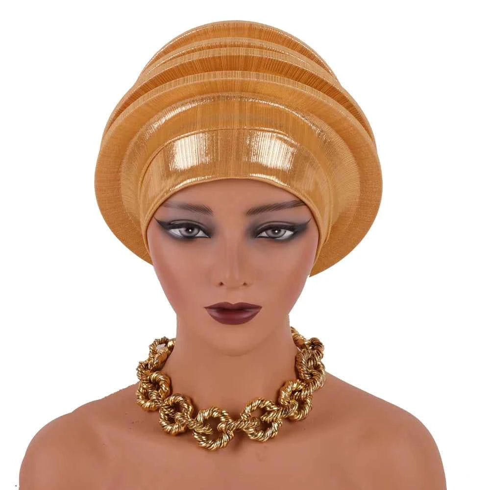 2024 Elegant Spiral Beret for Women Afrcian Lady Head Wraps Female Berets Turban Nigeria Headpiece Wedding Party Gele