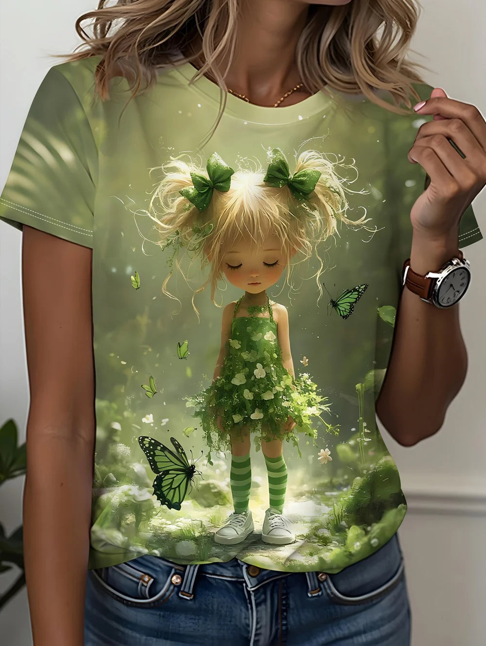 Women’s Summer Printed Short Sleeves T-Shirts Personalized Girl Graphic Casual Trend Clothing Tees Tops Vacation Woman Clothes