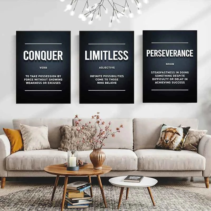 Modern Wall Art Poster Paintings Wall Decor Motivational Words Art Prints Black Quotes Minimalist Positive Words Home Decor