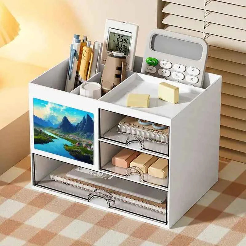 Stationary Organizer For Desk Stationery Holder Desk Makeup Organizer Storage Box Stationery Accessories Pen Organizer
