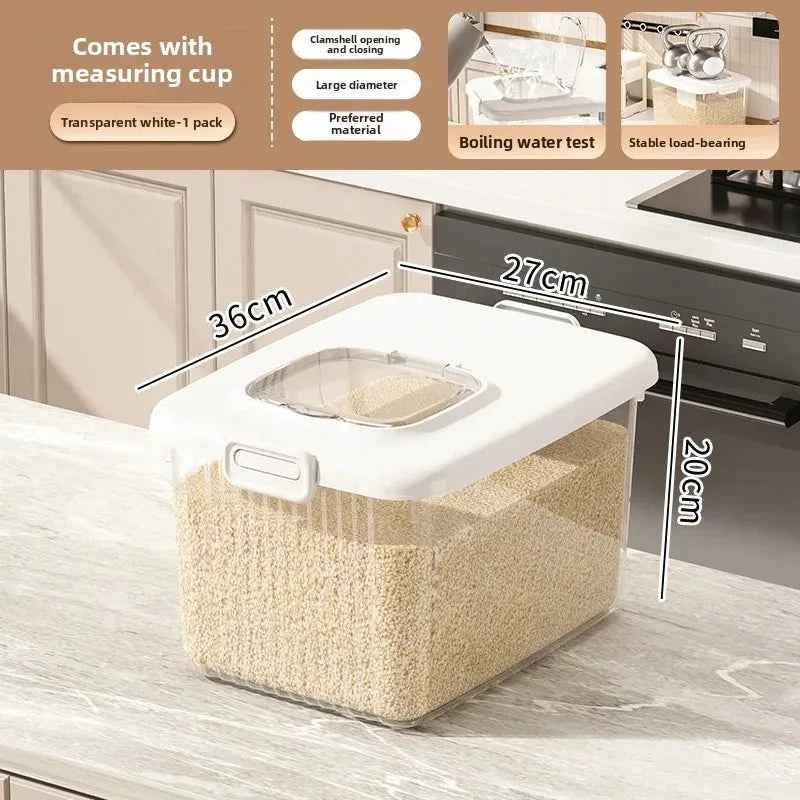 Kitchen Storage Box Rice Barrel Sealed Moisture Proof Bug Resistant Flour Tank Grain Storage Container Home Organization Bin