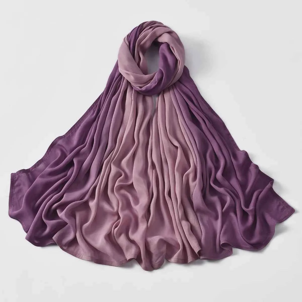 Big Size Gradient Women Cotton Rayon Crease Hijab Scarf Woman Long Wraps and Shawls Musulman Headband Islamic Turban