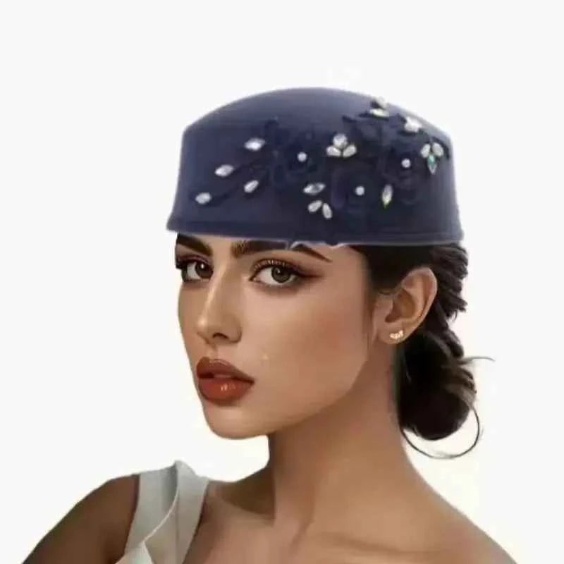 Fashion Summer Autumn African Turban Hat for Women Church with Flower Soft Caps for Party Casual Head Wrap African Headtie