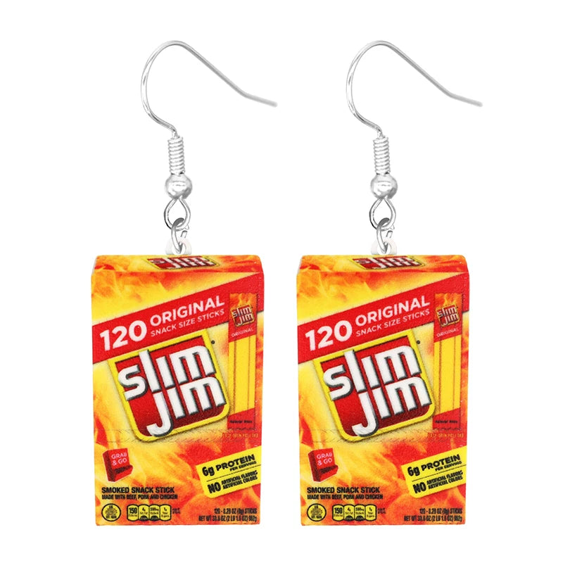 Earrings for Women 2D Acrylic Cute Snacks Girls Foods Funny Candy Chocolate Cookies