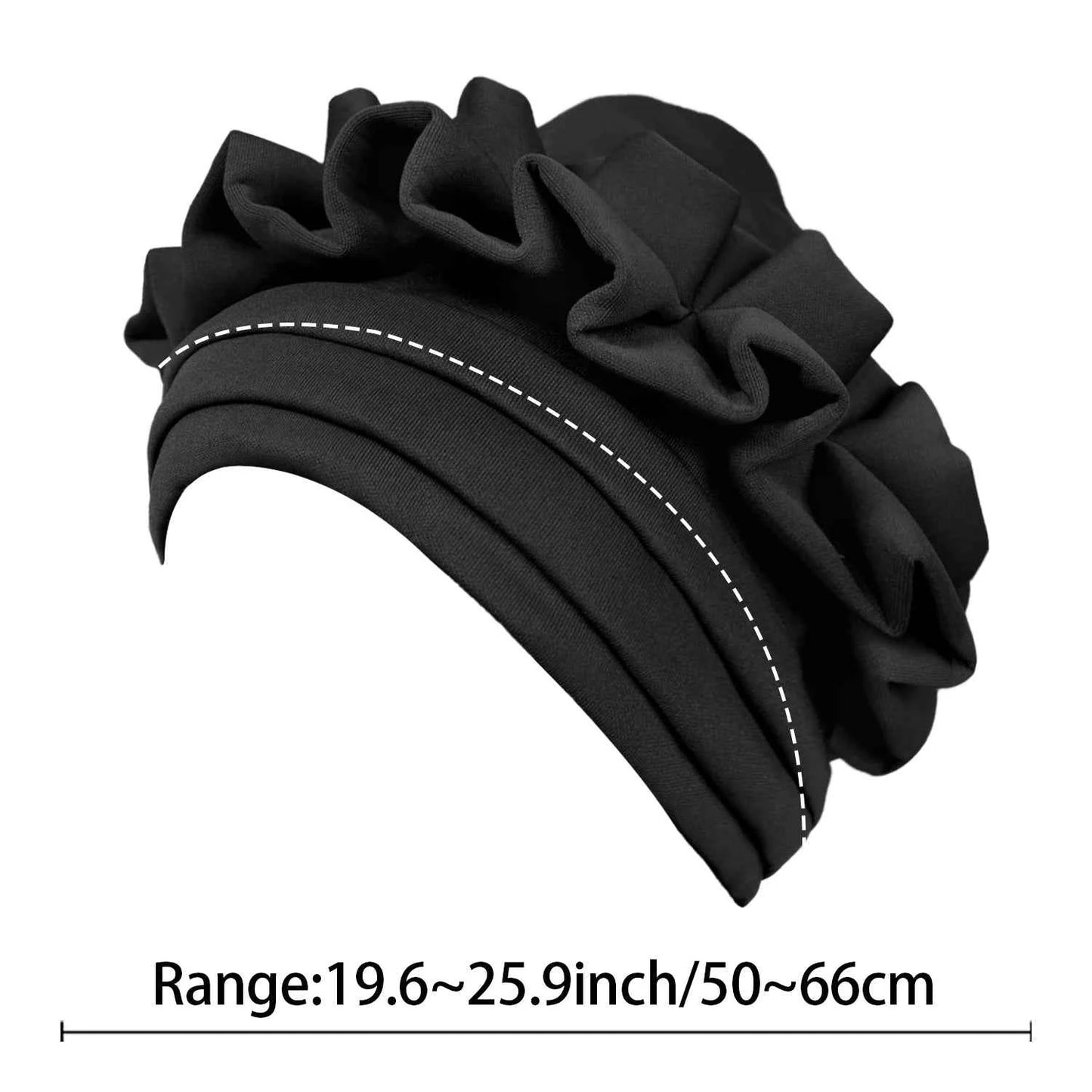 1pc Women's Turban 3-layer Brim Design With Pleated Style, Solid Color Outdoor Home Fashion Turbans, African Headwrap