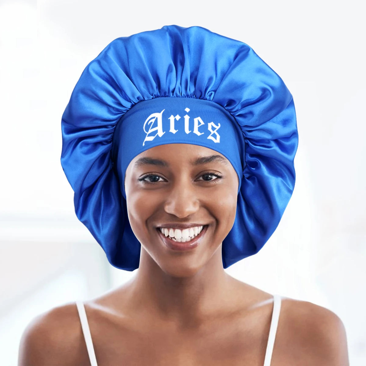 1PConstellation printing satin wide band sleep bonnet ,soft sleeping bonnet with wrap band,make up washing face daily use bonnet - NamafadStore