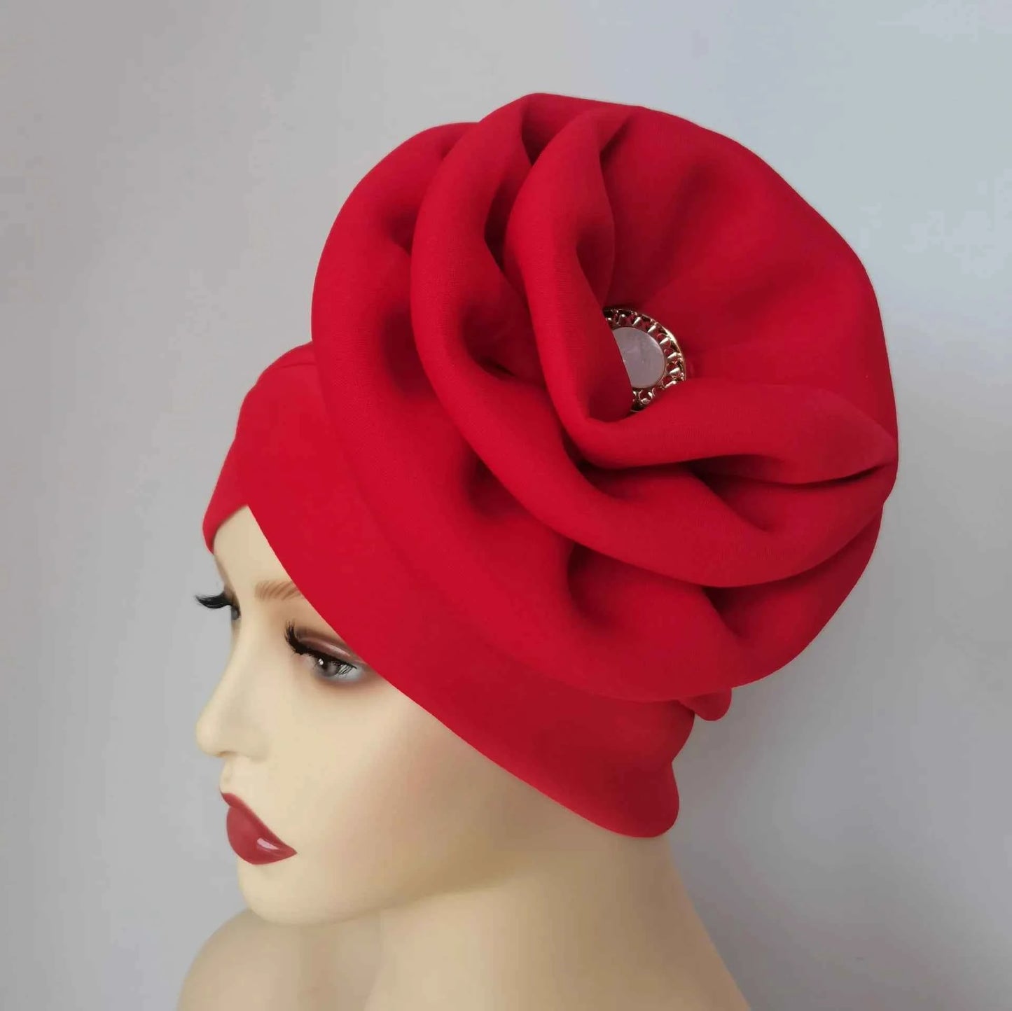Winter Big Flower Turban For Women Muslim Hijab Caps Islamic African Headties Pleated Hijab Head Wraps Turban Bandana Head Cover
