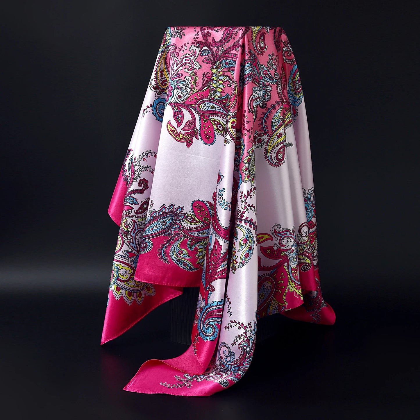 1 piece 35.4 inches Women Shawls Fashion print Summer Kerchief Luxury Brand 90X90CM Bandanna New Foulard Satin Square Headcloth