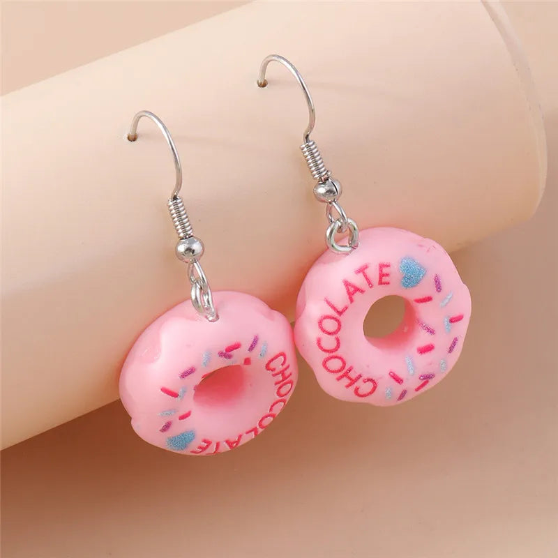 Aihua New In Women Earring Resin Funny Food Earrings French Fries Cookies Ice Cream Bread Hot Dog Pizza Chocolate Girl Kids Gift