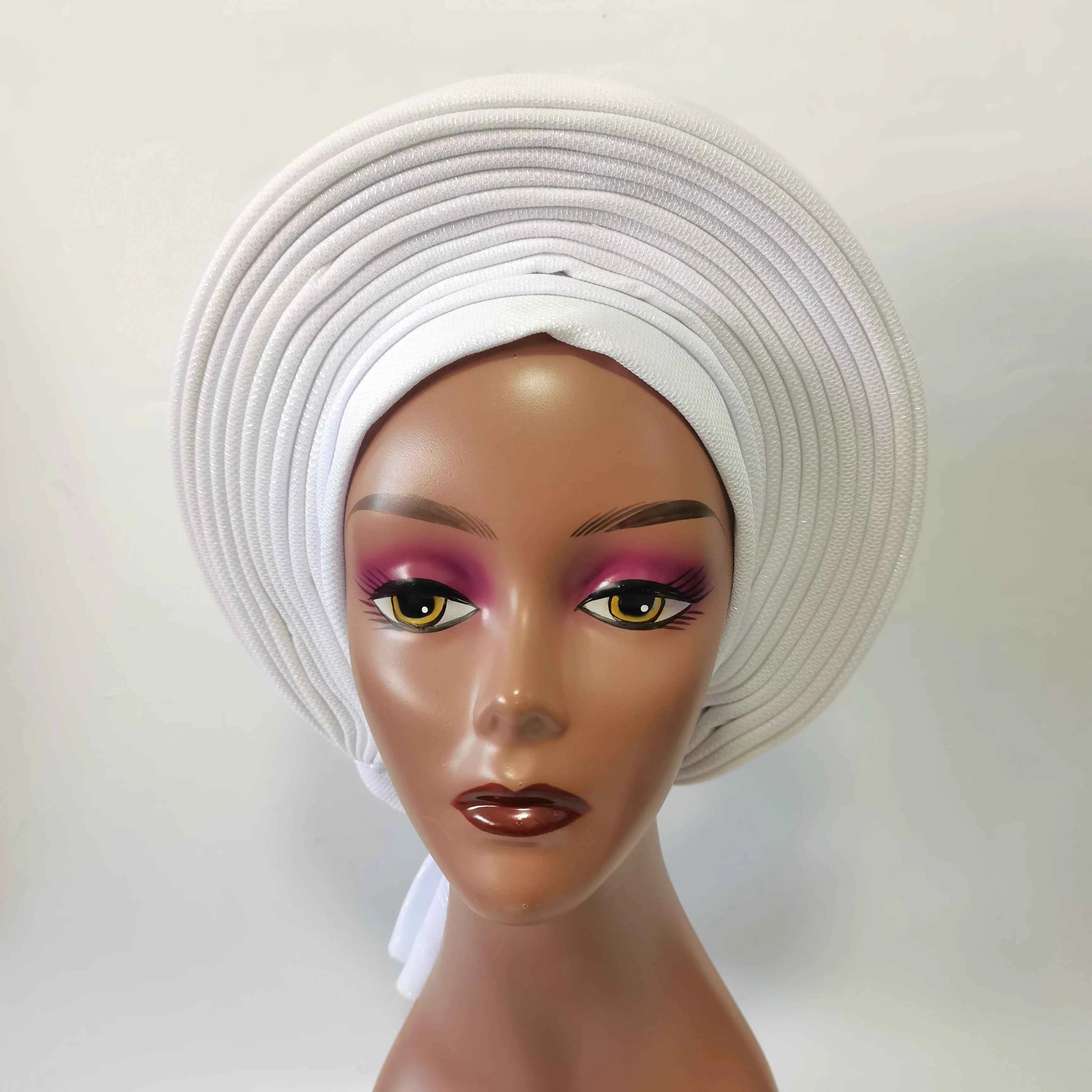 High Quality African Headtie Turban Nigerian Headtie Aready Made Auto Gele Turban Headwrap for Wedding Party XM205-1