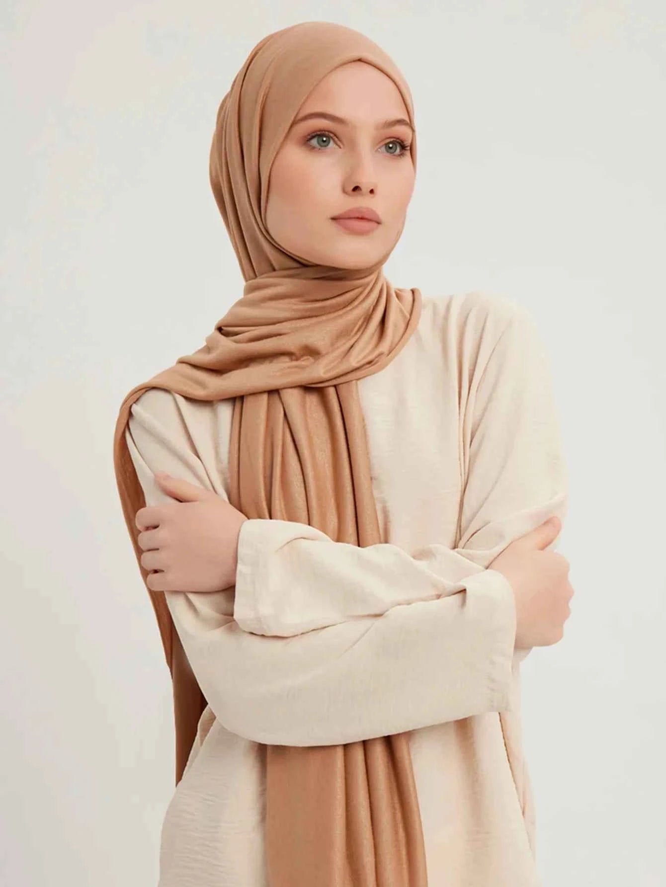 Premium Modal Cotton Jersey Hijab Scarf Muslim Long Shawl Women Plain Soft Turban Tie Head Wraps Africa Female Headband 170x60cm