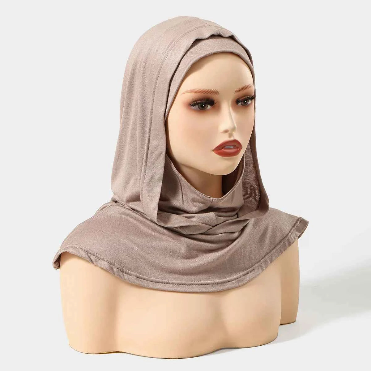 Ramadan New Jersey Hijab Caps for Muslim Women UnderCap Instant Hijab Inner Cap Stretch Turban Hood And Matching Headband In One
