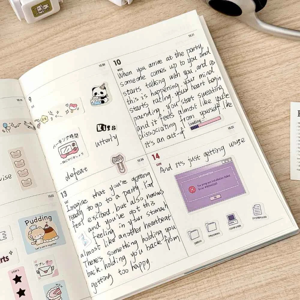 2026 Schedule Life Planner Book Retro Minimalist Student Study Diary Planner Hardcover PVC Journal Notebook Weekly Layouts