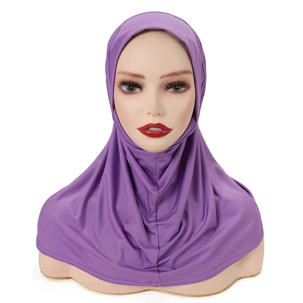 Islamic Full Cover Underscarf Stretch Turban Cap Hijab Bonnet Ready to Wear Snap Fastener Instant Hijab for Muslim Women