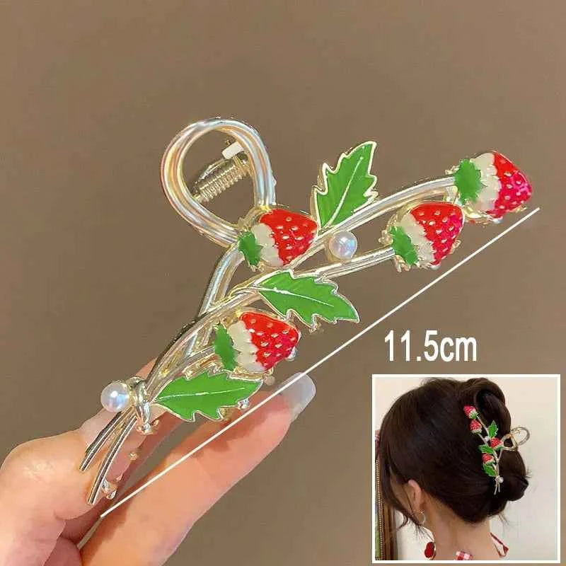 New Sweet Flower Durian Hair Claw Clip Ponytail Grab Hair Clips Shark Clip Woman Hairpins For Girl Hair Accessories Headdress