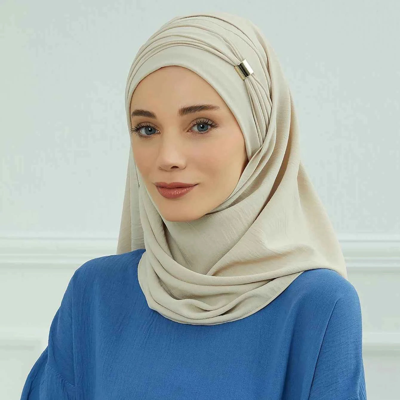 Plain Solid Hijab Womens Instant Turban Woman Khimar Underscarf Big Size