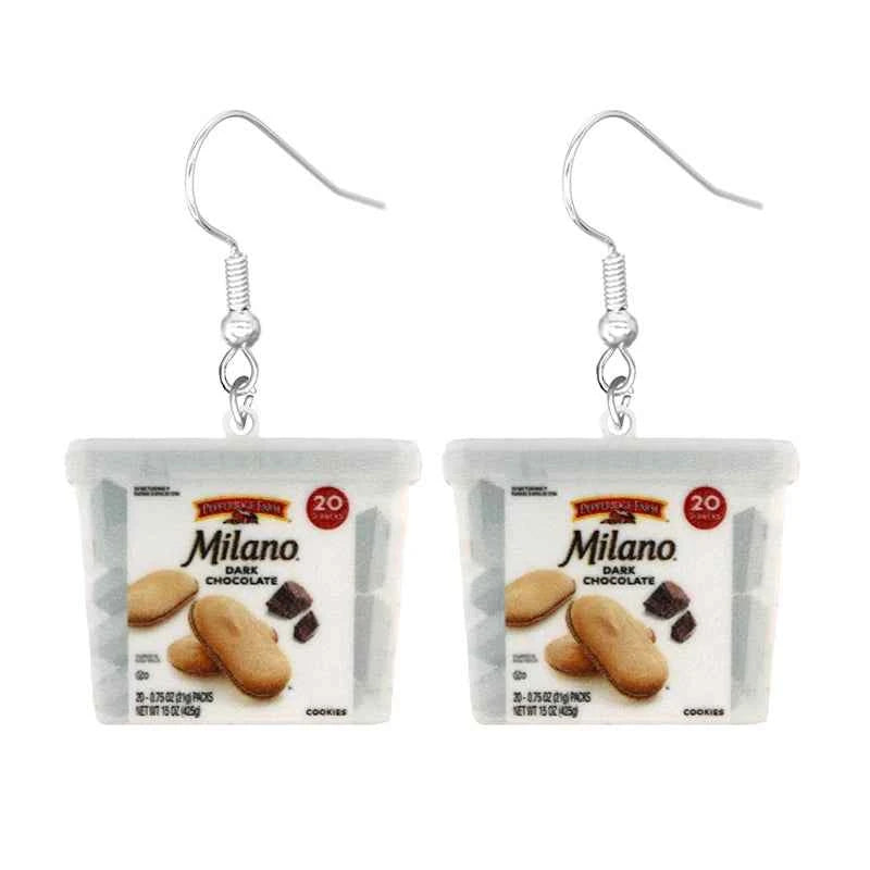 Earrings for Women 2D Acrylic Cute Snacks Girls Foods Funny Candy Chocolate Cookies