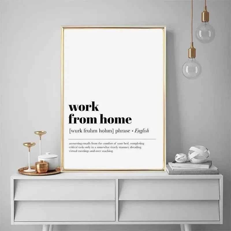 Funny Office Definition Poster Canvas Painting Motivational Words Canvas Painting Wall Art Picture Living Room Home Decor Mural