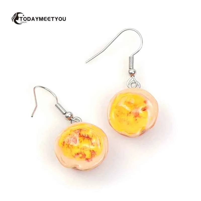 Cake Earrings For Women Resin Drop Custom Made Cute Girls Eardrop Funny Bread Baguette Pie Cookies Gift Handmade Food Bronics