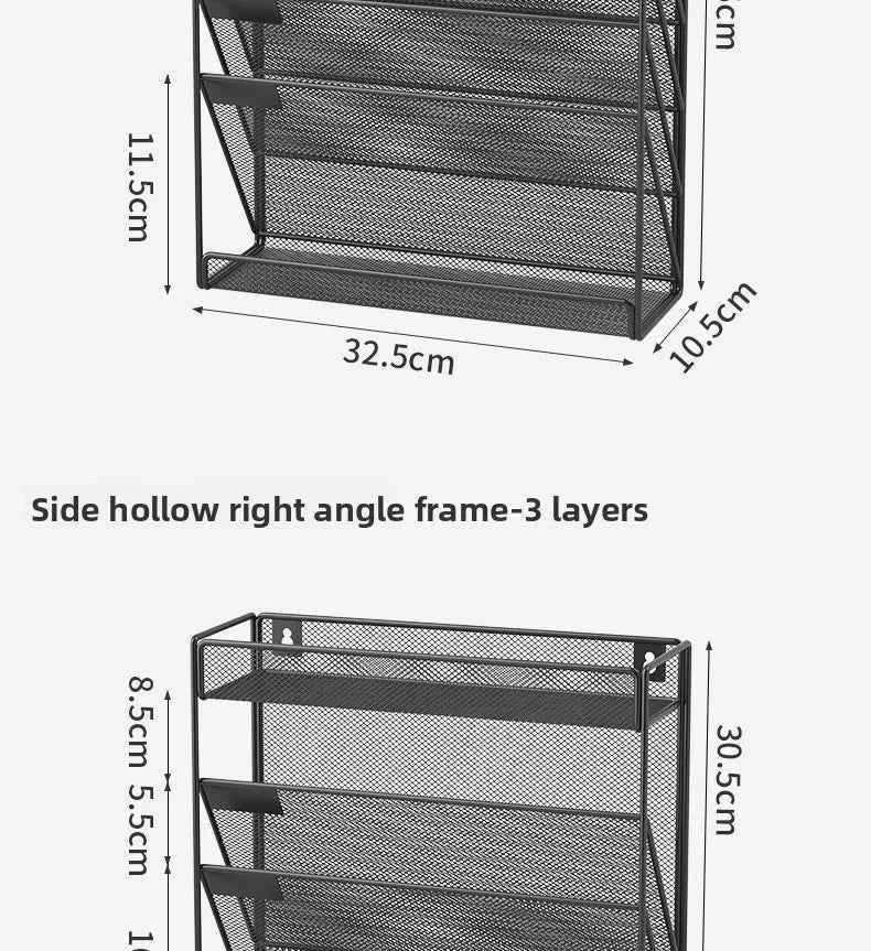 5 Pocket Mesh Hanging Wall File Organizer, Wall Mounted Mail Paper Document Folder Holder,Magazine Rack for Office Home School.