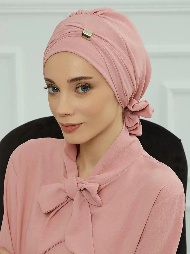 Muslim Solid Instant Turban Hat Hijab Women Caps Islamic Bandana Bonnet Fashion - NamafadStore