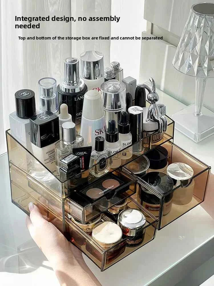 Acrylic Cosmetic Storage Box Desktop Skincare Product Organizer Transparent Lipsti Case Creative Home Organization Solution