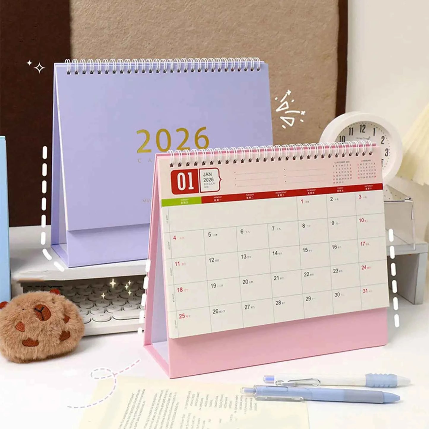 Desktop Calendars 2026 Planner Schedule Calendar Table Daily Notepad Pocket Planner Decorative Month Work Calendar Planner