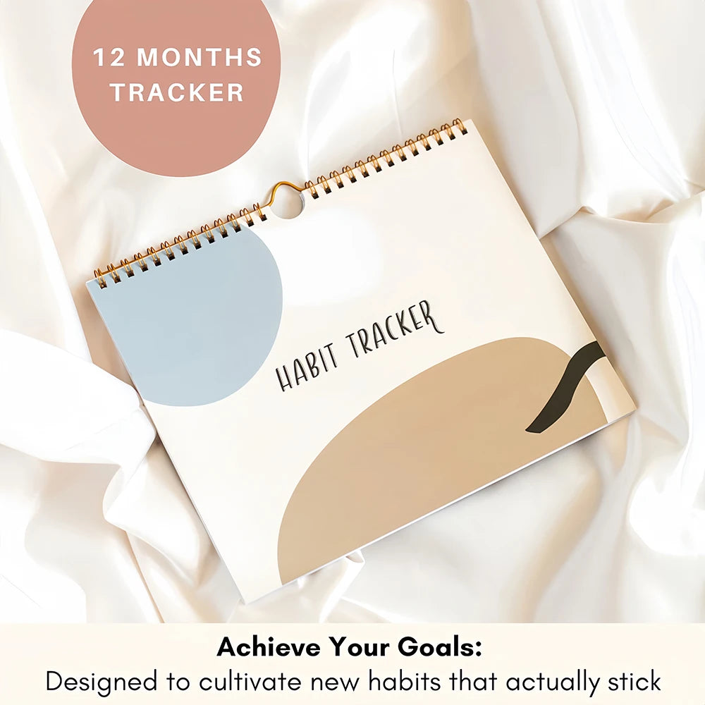 12-Month Habit Tracker Journal – Undated Goal Planner & Weekly Habit Calendar