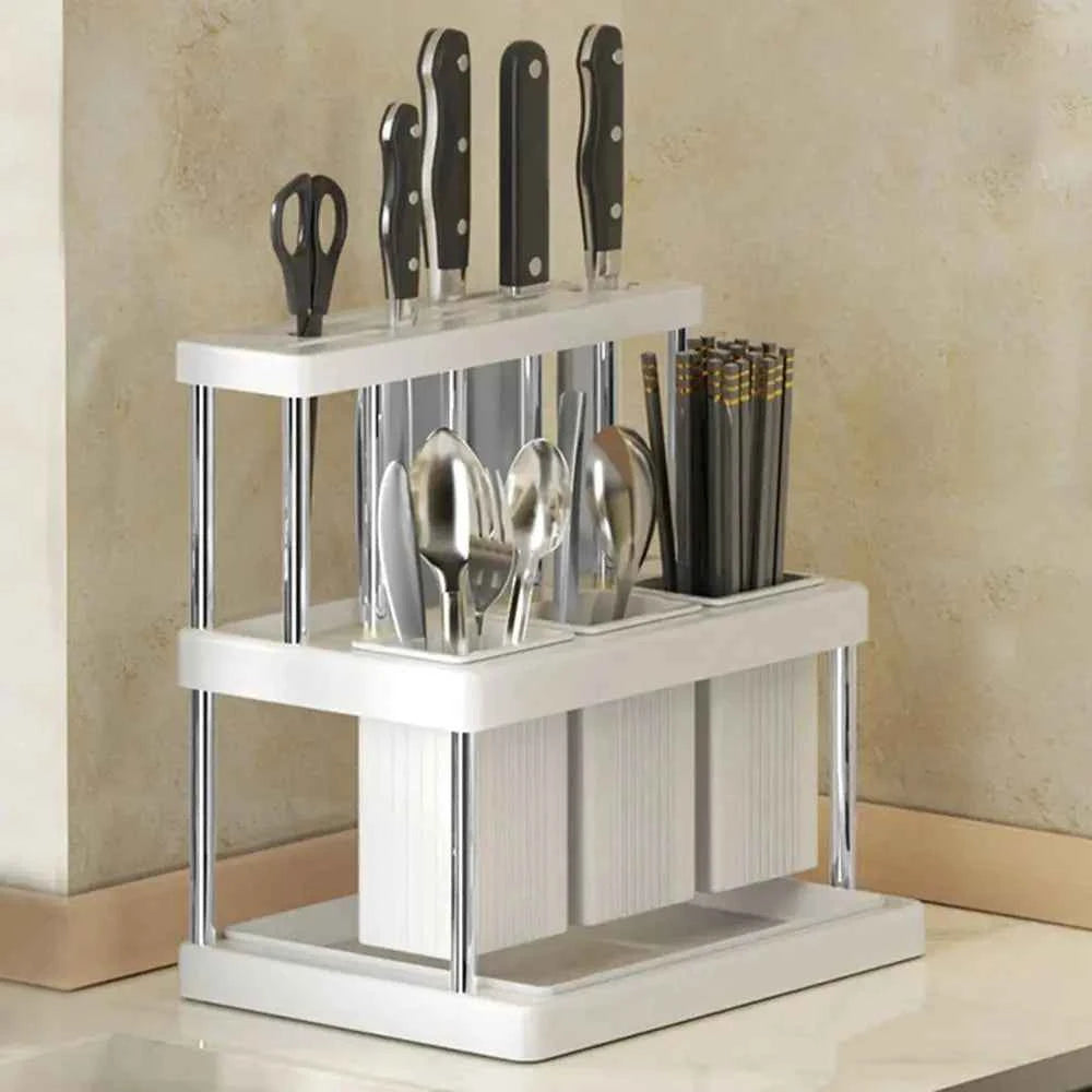 Durable Space Saving Kitchen Rack Stainless Steel Cutlery Chopstick Drainer Holder Large Capacity Cutlery Drying Rack