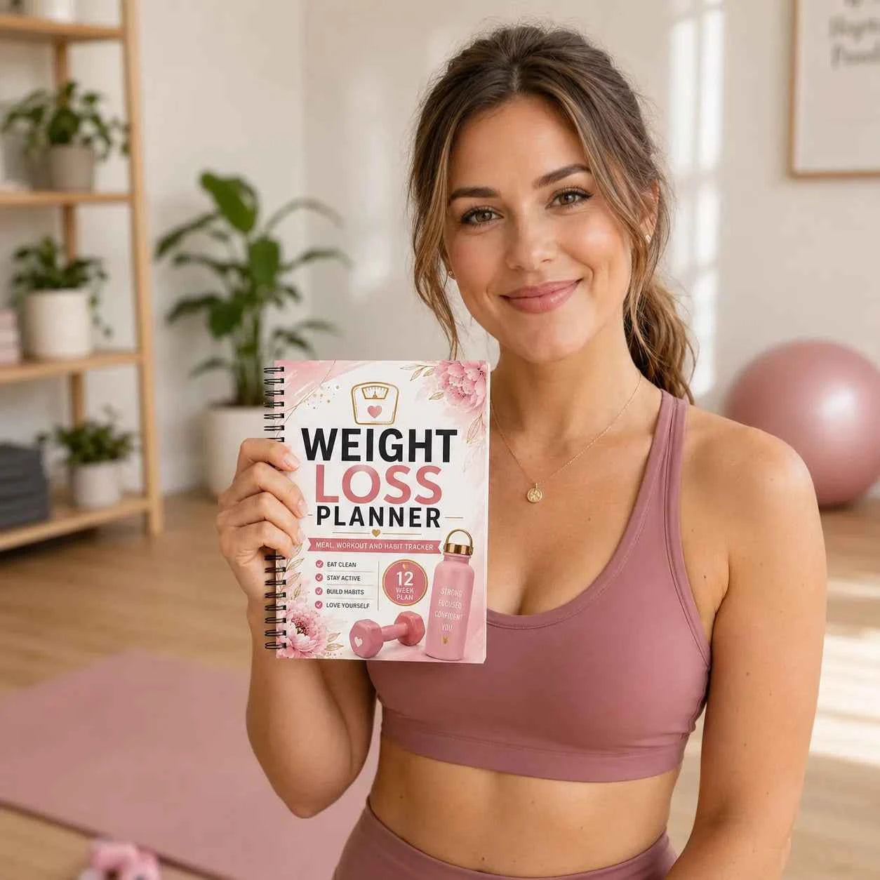 Weight Loss Planner, Meal Workout and Habit Tracker, 12 Week Plan Journal for Women, Fitness Lifestyle Tracker