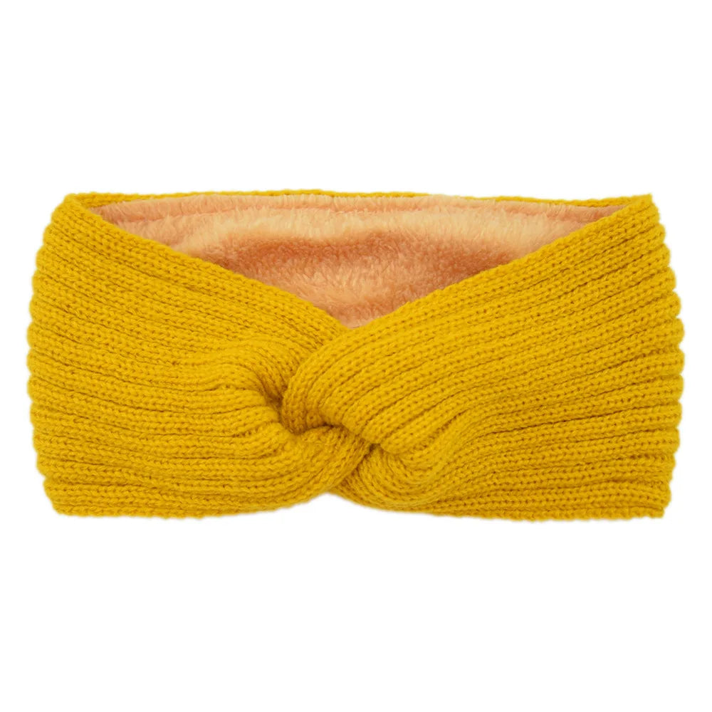 Winter Knitted Headbands for Women Warm Woolen Knitting Ear Warmer Cross Knot Turban Headwear Girls Hair Band Hair Accessories - NamafadStore