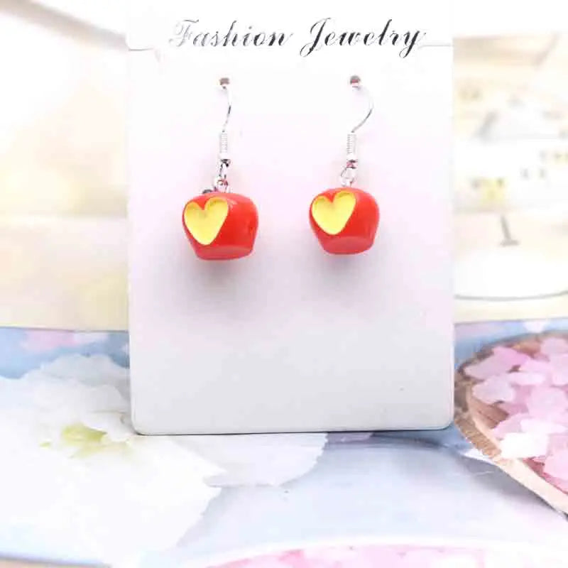 Earring For Women Resin Handmade Cute Animals Ice Cream Drinks Candy Fruits Pissa Drop Earrings Funny Gift