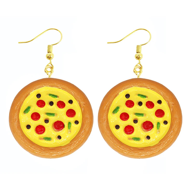 Earrings For Women Girls Cute Foods Hamburg Pizza Chicken Leg Candy Bottle Handmade Candy Kids Funny Resin
