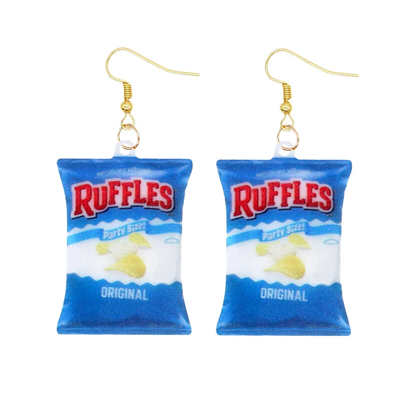 Earrings for Women Earrings Acrylic Cute Snacks Potato Chips Girls Foods Funny
