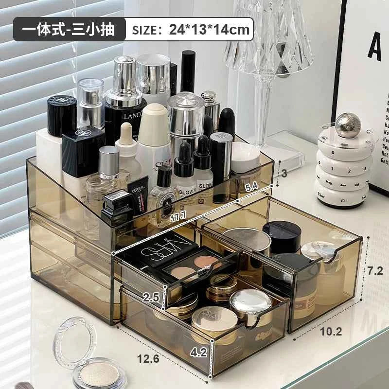 Acrylic Cosmetic Storage Box Desktop Skincare Product Organizer Transparent Lipsti Case Creative Home Organization Solution