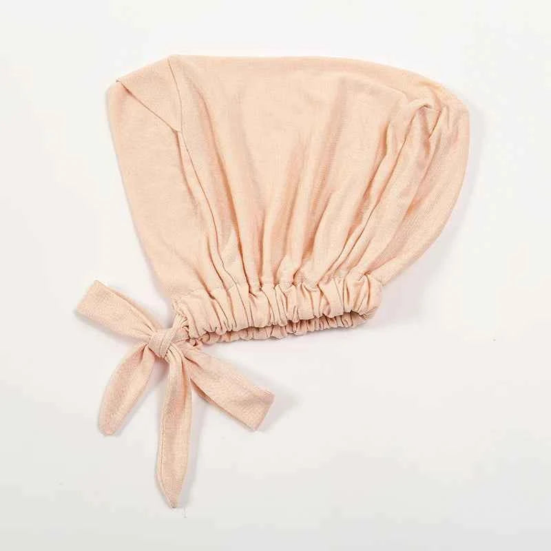 Fashion Cotton Jersey Forehead Cross Inner Hijab Cap Underscarf Tie Back Adjustable Muslim Under Scarf Women Inner Hijab Band