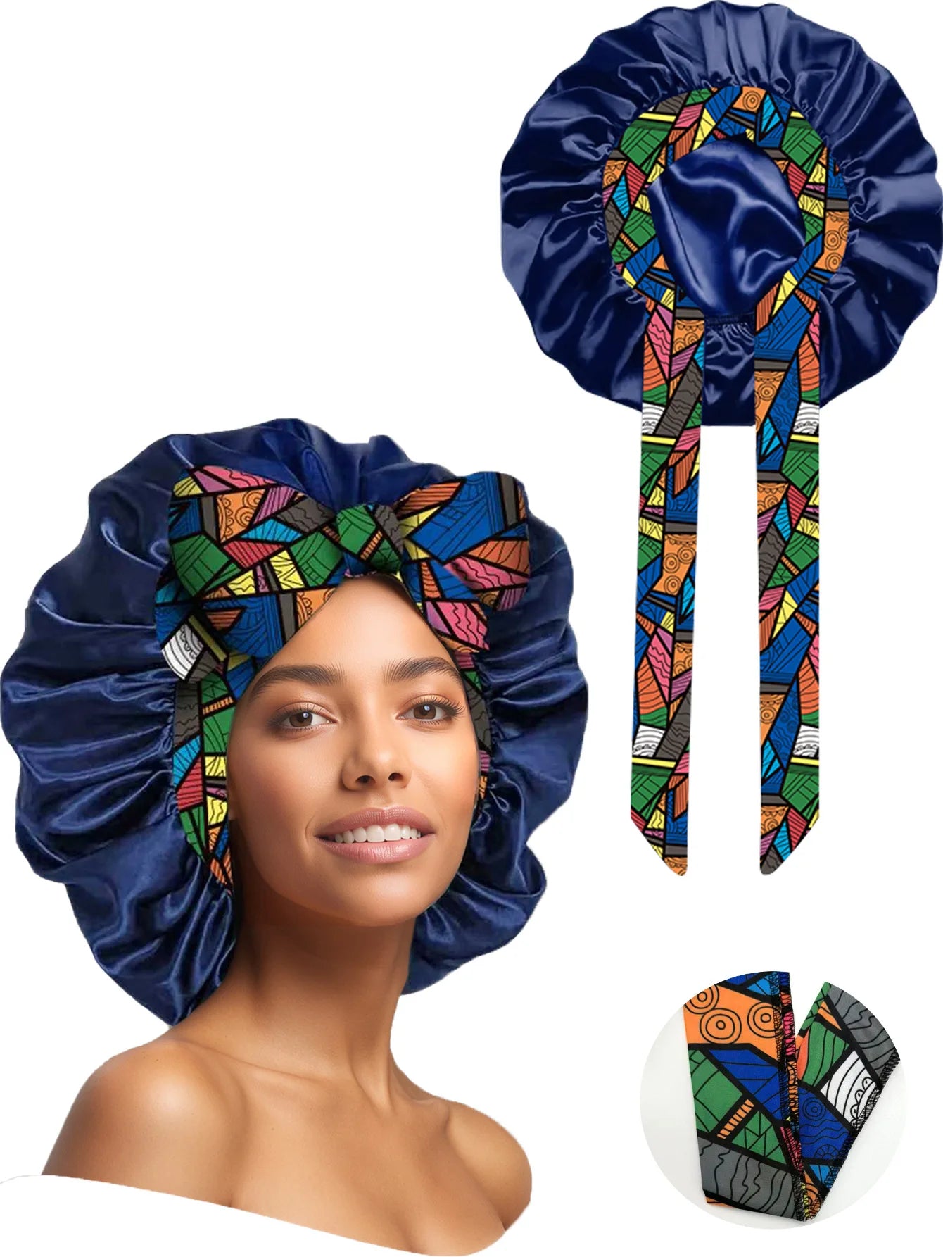 Popular New Summer New Large Streamer Shower Cap Hat Women's Daily Commuting Nightcap Adult Hat Sun Protection Cap