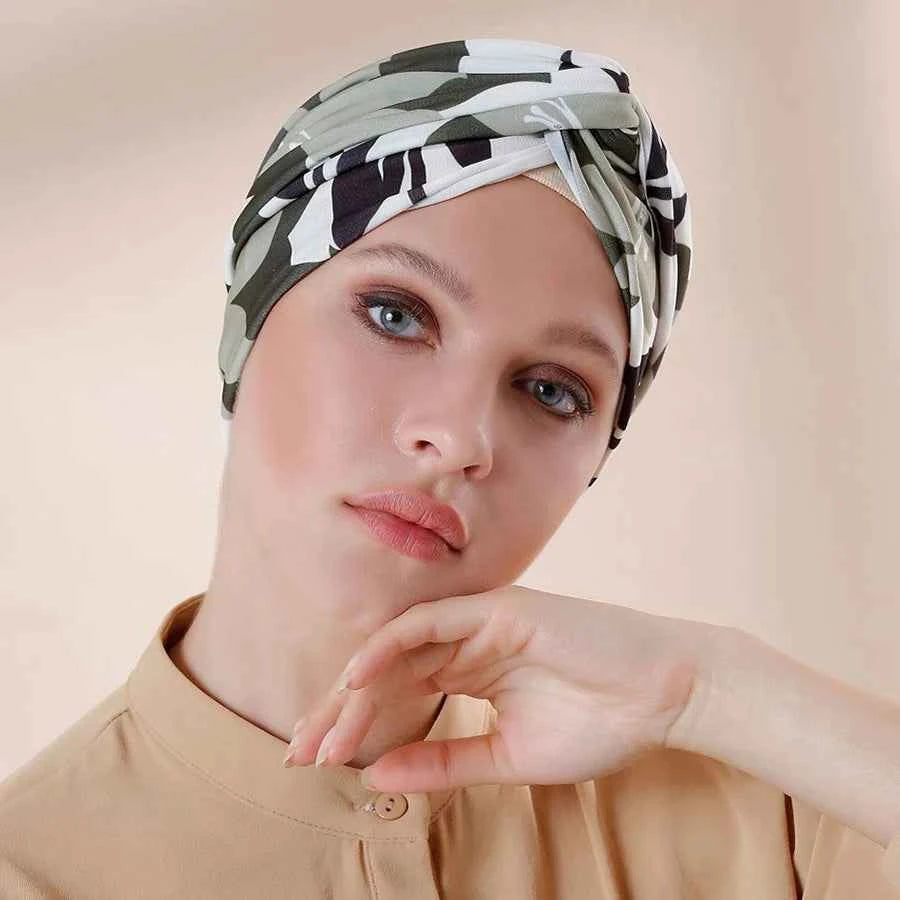 Colorful Muslim Inner Hijabs Women Islamic Muslim Hijab Instant Turban Cap For Ladies Stripe Leopard Print
