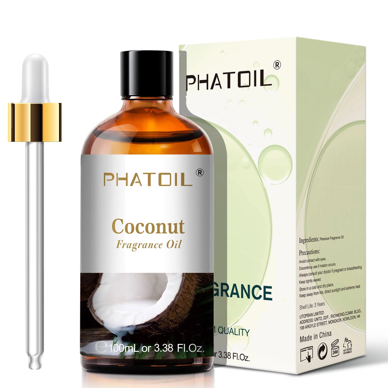 PHATOIL 100ml Sweet Fruity Fragrance Oil for Diffuser Candles Making -Coconut & Vanilla Strawberry Lemon Peach Pear Aroma Oil - NamafadStore