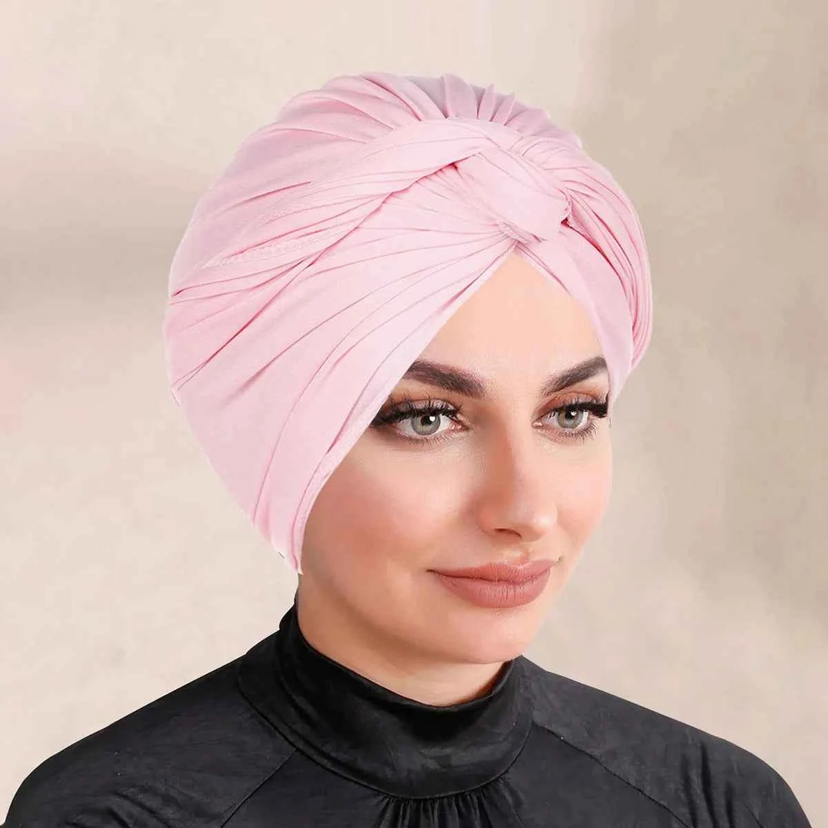 Ramadan Instant Turban Inner Hijabs Caps Hat Muslim Fashion Women's Headscarf Solid Color Women Hijab Bonnet Chemo Cap