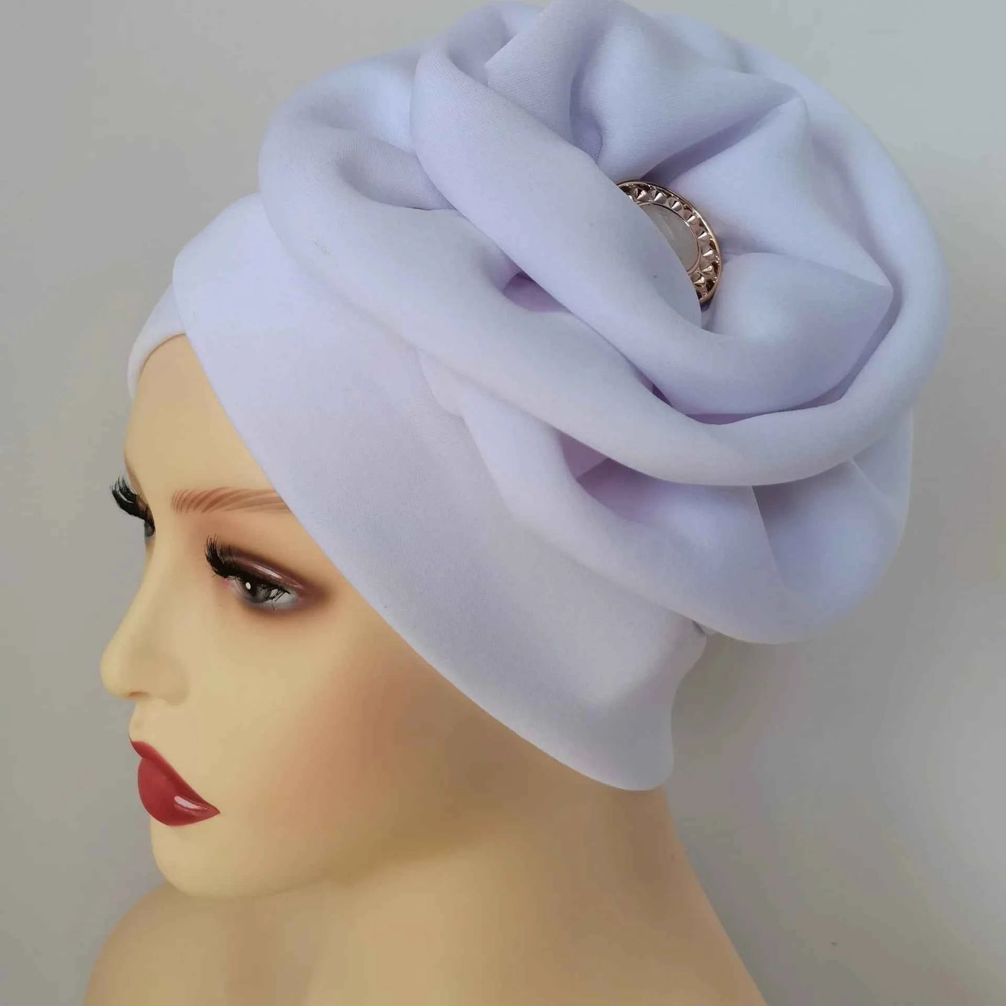 Winter Big Flower Turban For Women Muslim Hijab Caps Islamic African Headties Pleated Hijab Head Wraps Turban Bandana Head Cover