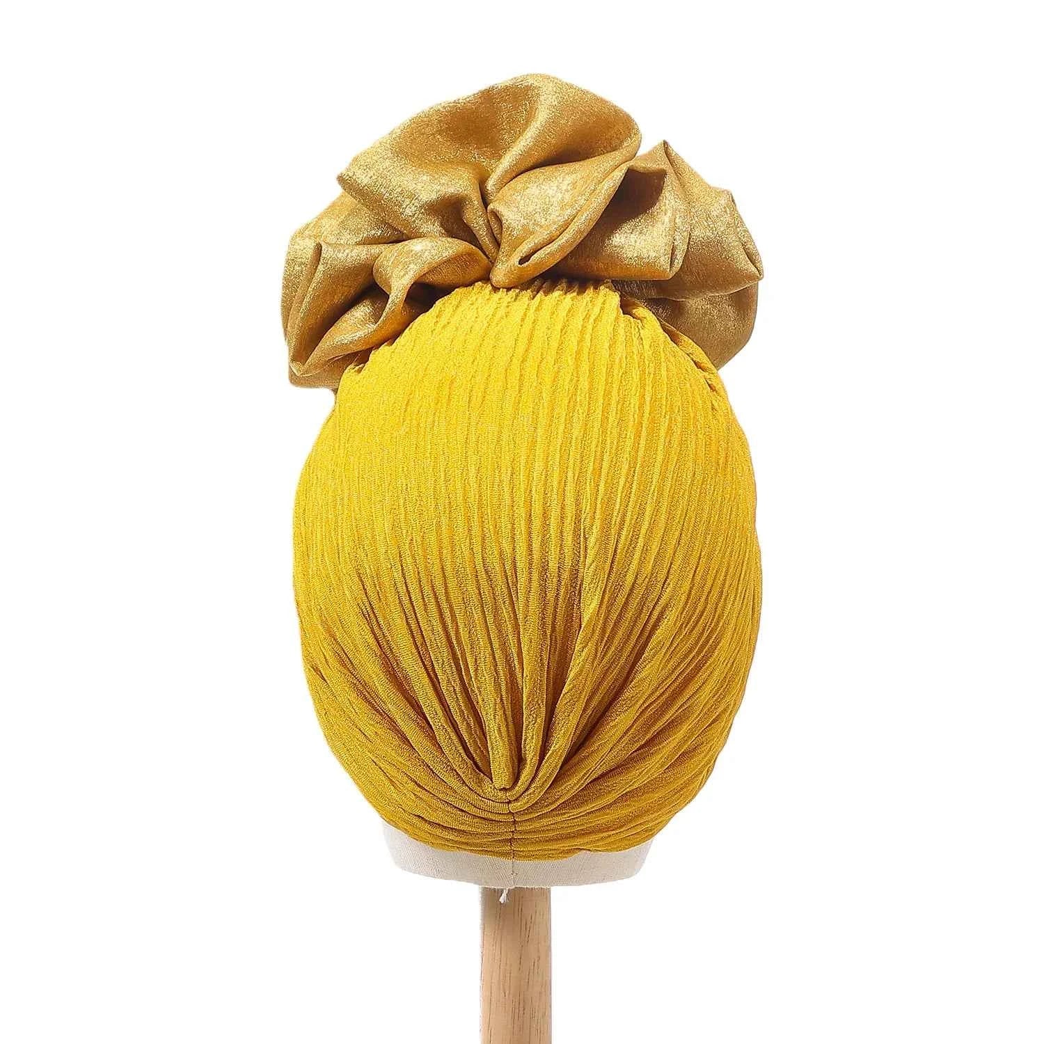 Fashion Women Pleated Turban Cap For Women Auto Gele Headtie Female Head Wraps African Nigeria Wedding Party Headpiece