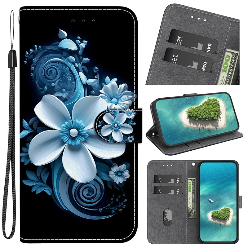Leather Phone Case For iPhone 11 12 13 14 15 16 17 Pro Max XR 14 15 16 Plus 16e 17 Air Wallet Lanyard Cover